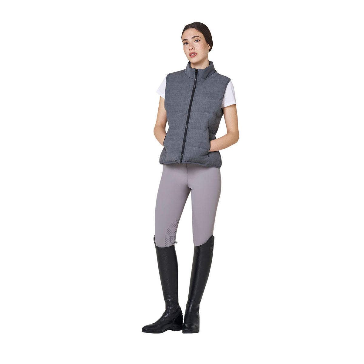 Equestro Womens Quilted Wool Vest