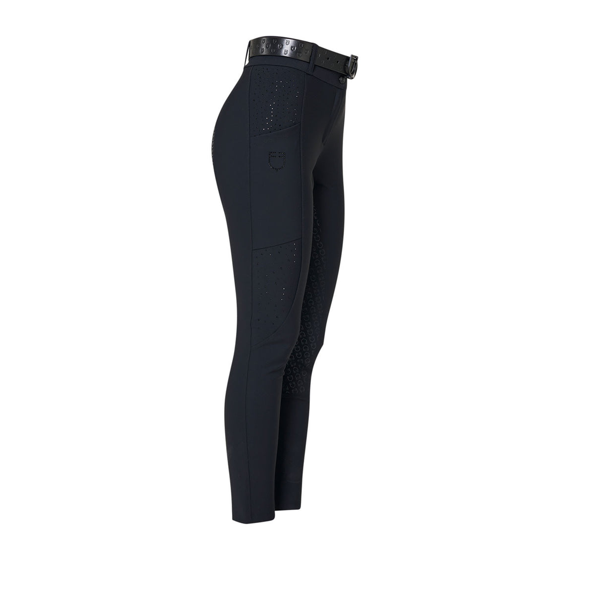 Equestro Womens High-Waisted Full Grip Breeches With Rhinestones