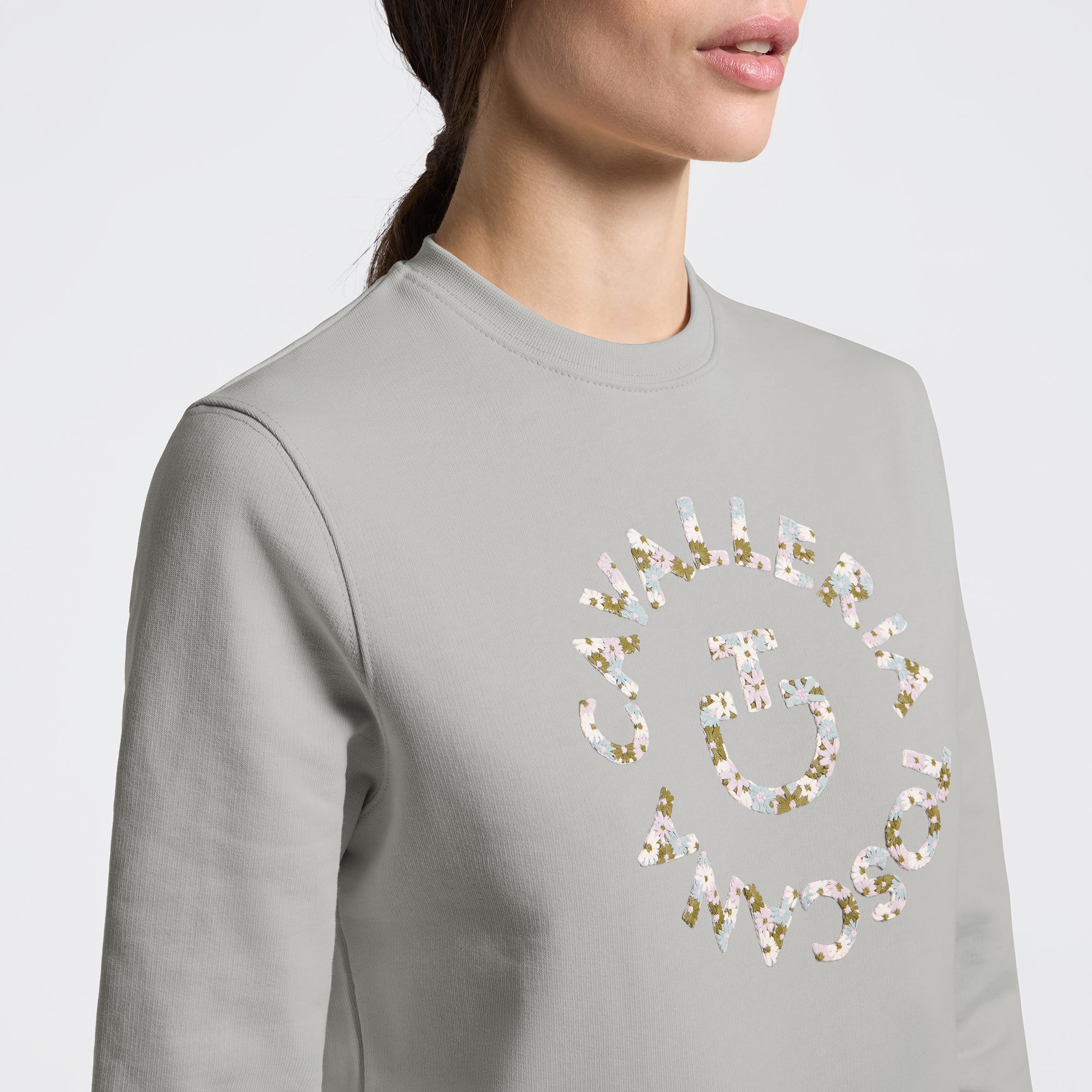 Cavalleria Toscana Cotton W/Floral Embroidery Crew Neck