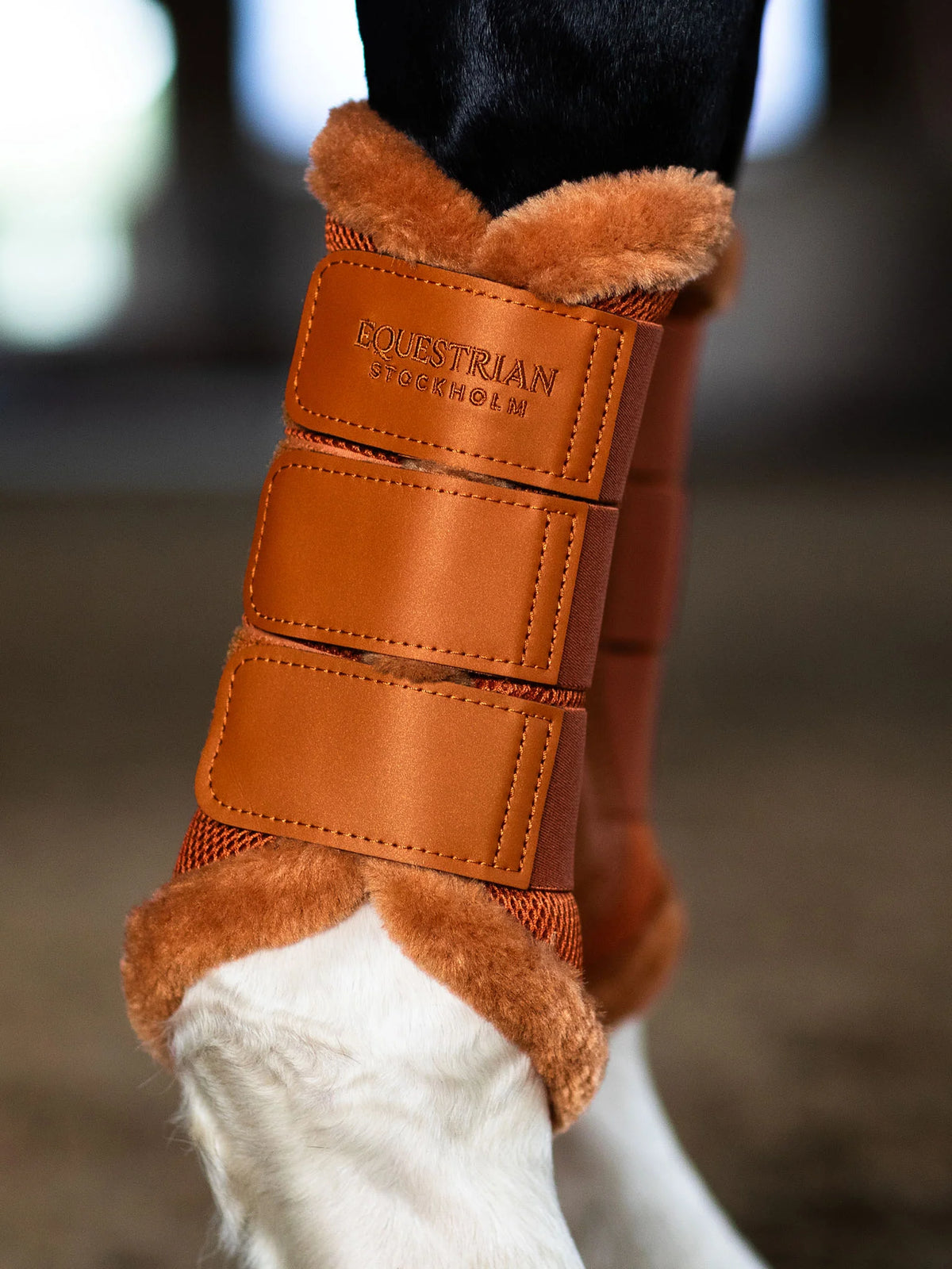 Equestrian Stockholm Fur Mesh Brushing Boots