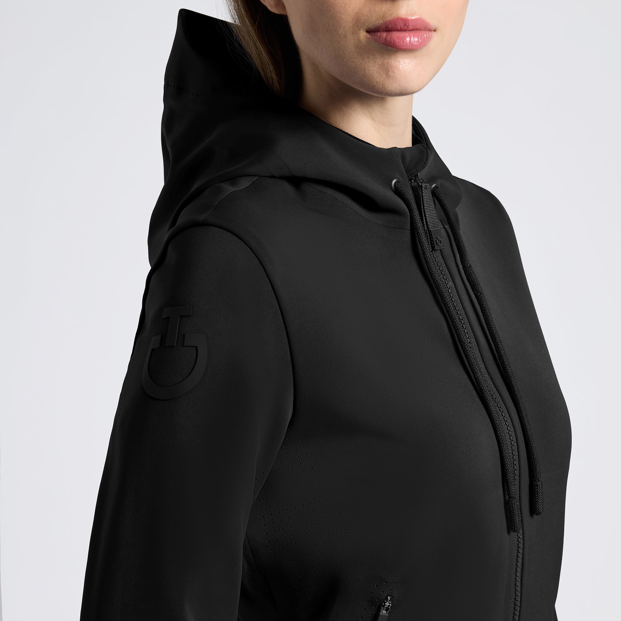 Cavalleria Toscana Perforated Jersey Inserts w/Hooded Softshell Jacket - OUTLET
