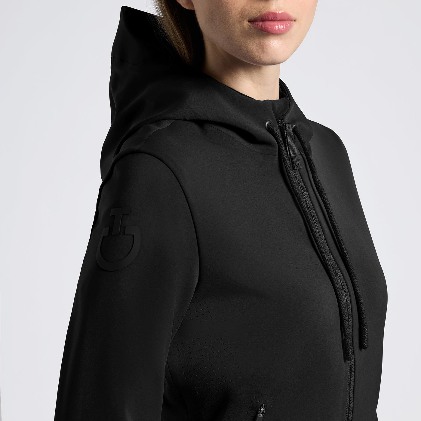 Cavalleria Toscana Perforated Jersey Inserts w/Hooded Softshell Jacket