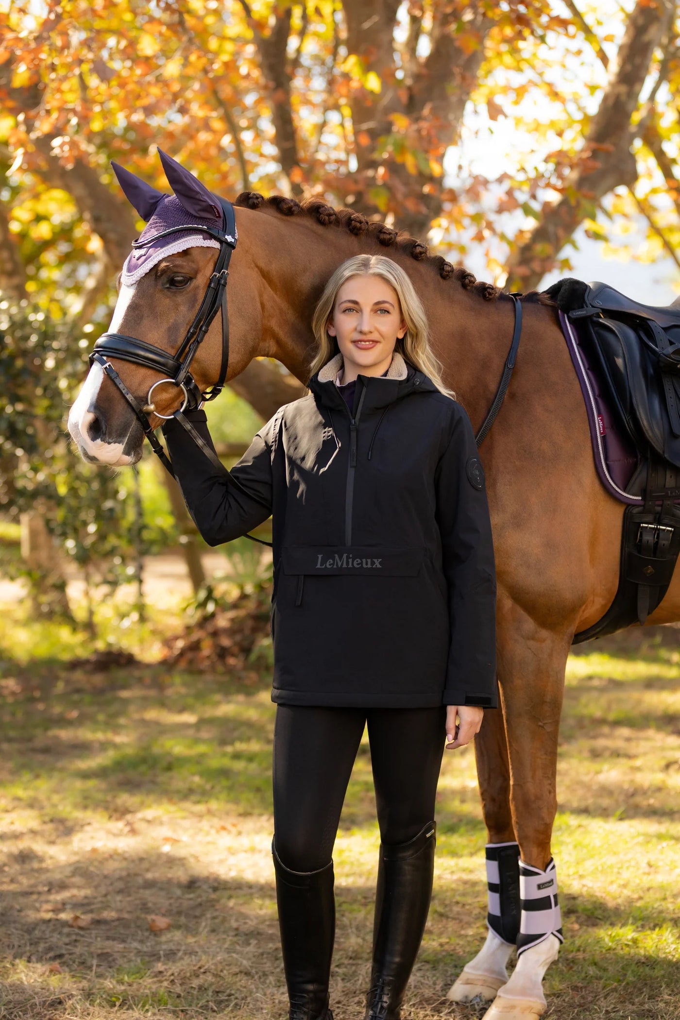 LeMieux Phoebe Half Zip Waterproof Anorak Black