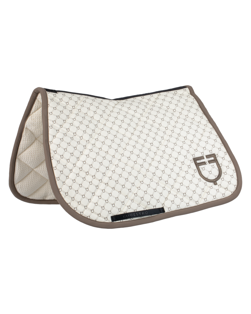 Equestro Jumping Monogran Print Saddle Pad