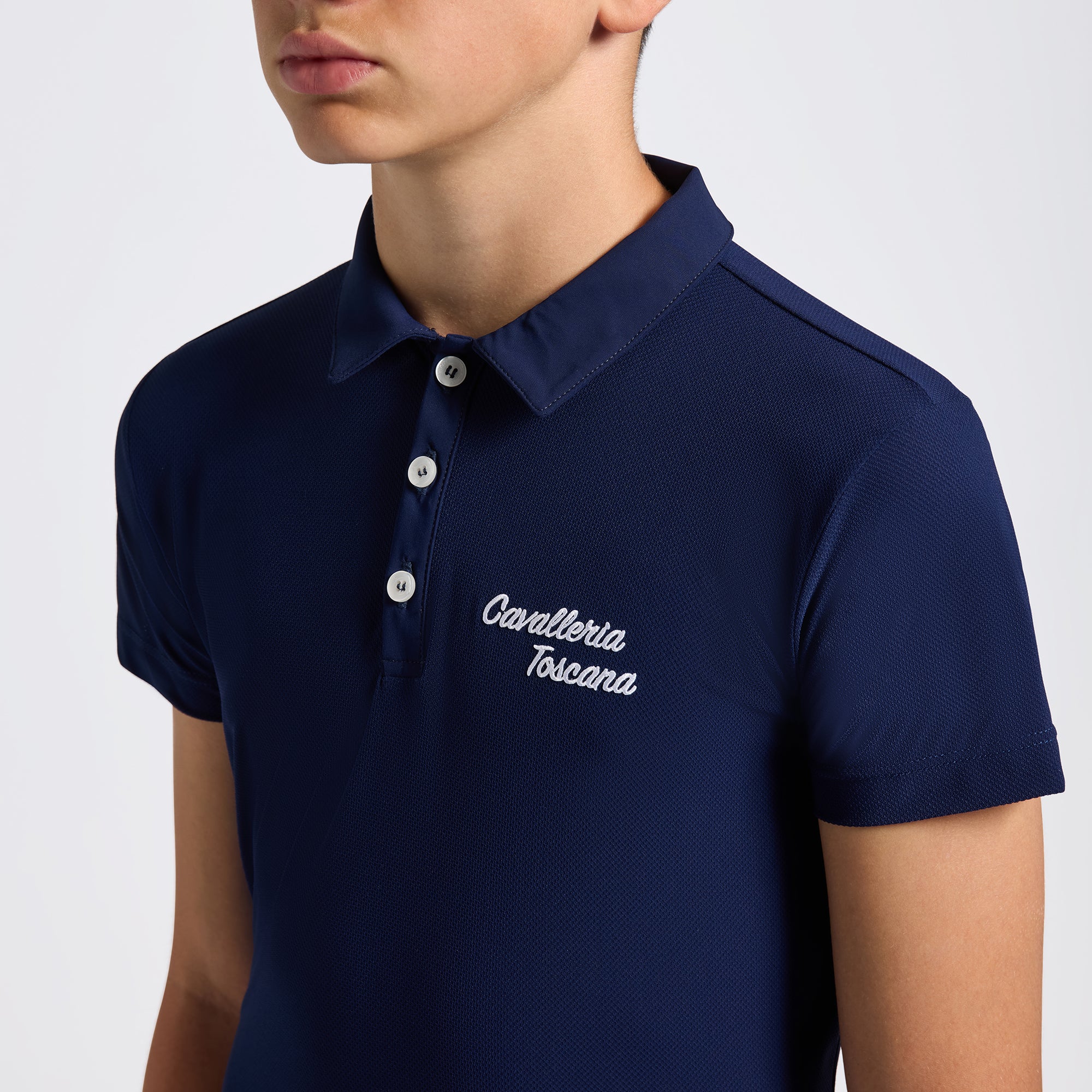 Cavalleria Toscana Jersey S/S Training Polo W/Embroidered Script Logo - OUTLET