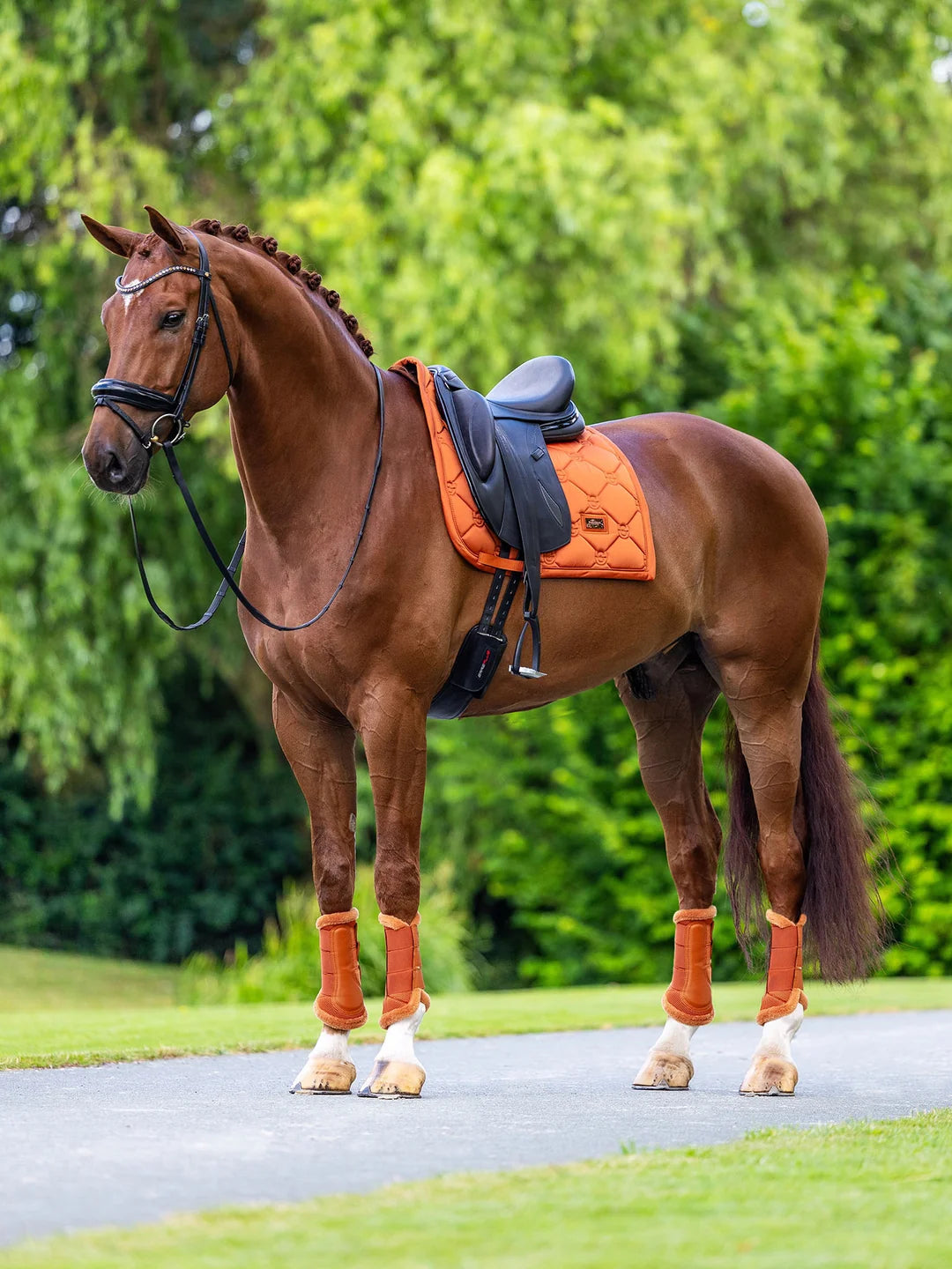 Equestrian Stockholm Fur Mesh Brushing Boots
