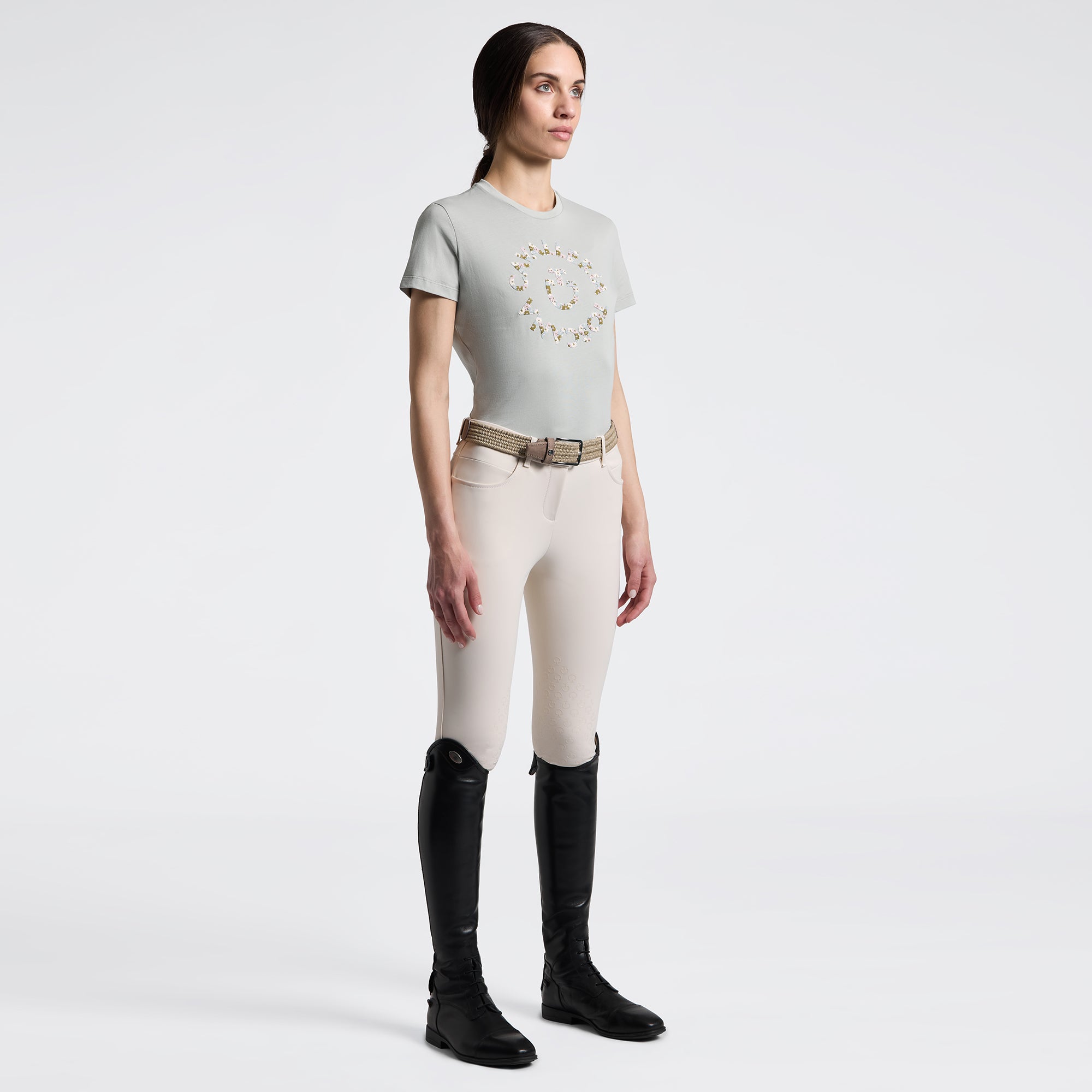 Cavalleria Toscana W/Floral Embroidery T-Shirt