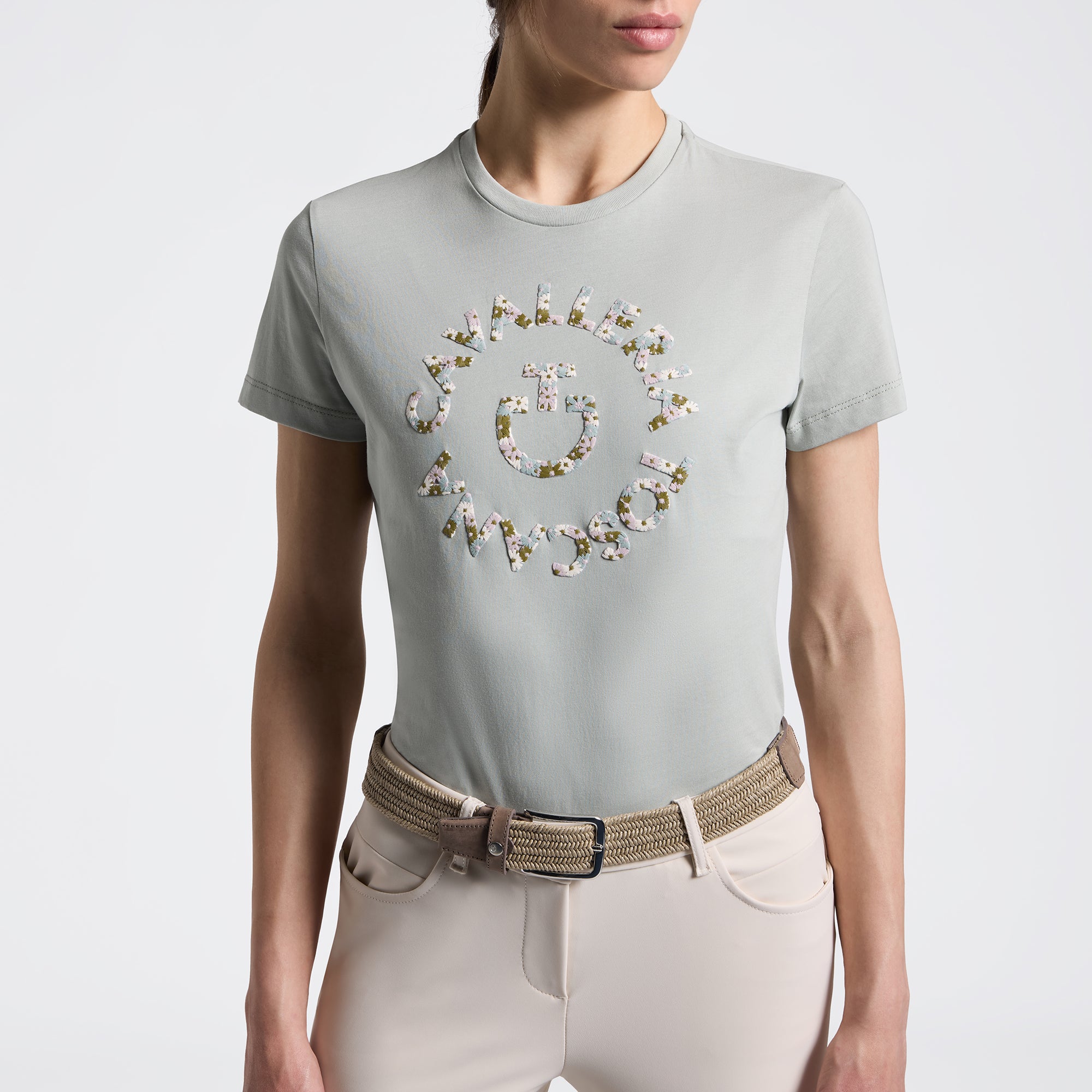 Cavalleria Toscana W/Floral Embroidery T-Shirt