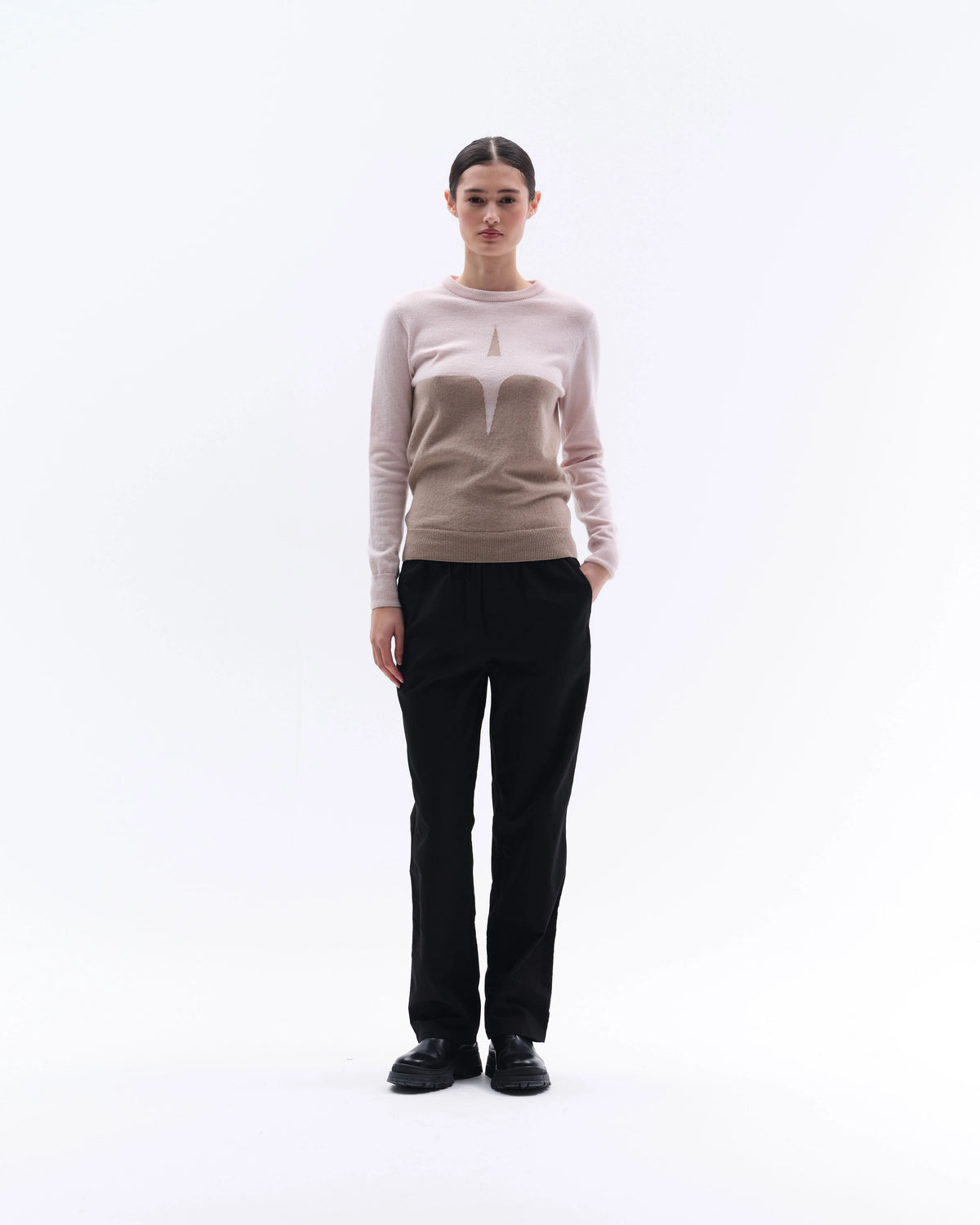 Trolle Projects Cashmere Wool Star Logo Crew Sweater