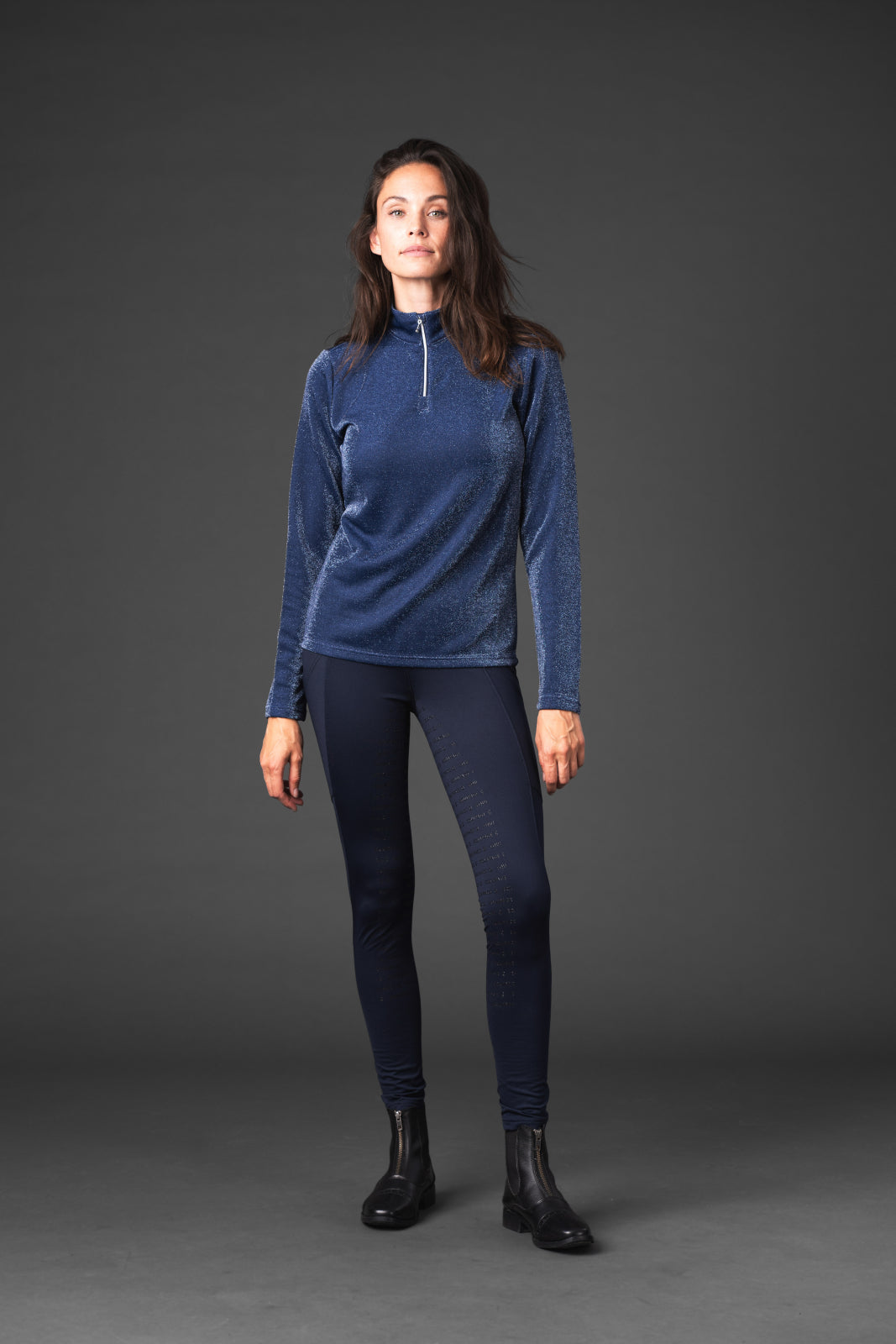 Equipage Shimmer Langærmet Half-zip Ridebluse