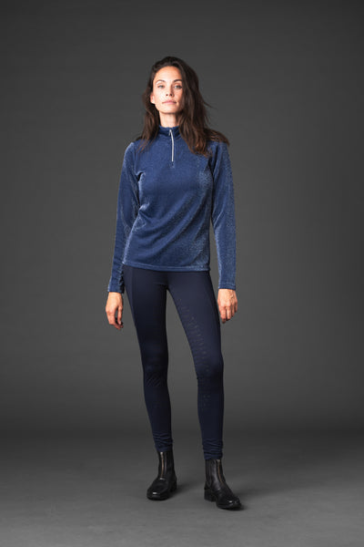 Equipage Shimmer Langærmet Half-zip Ridebluse
