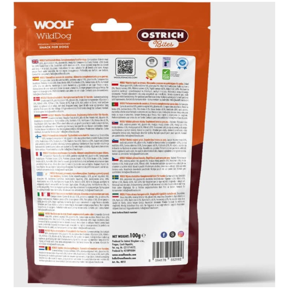 Woolf Wilddog Soft Ostrich Bites