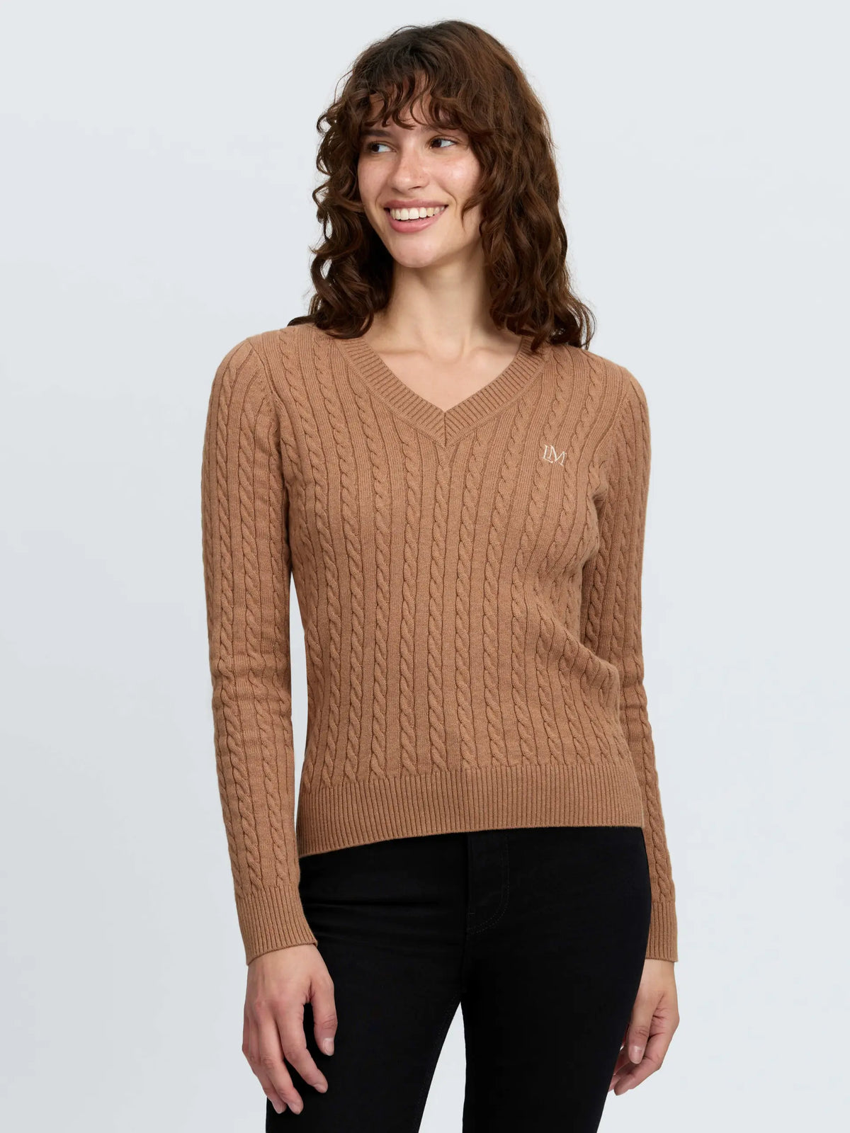 LeMieux Carla Cable V-Neck Knit Jumper