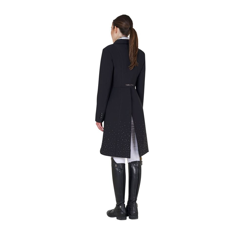 Equestro Women's Black Label Collection Competition Strass Rain Tail Coat