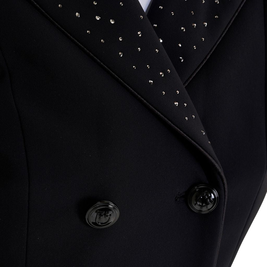 Equestro Women's Black Label Collection Competition Strass Rain Tail Coat