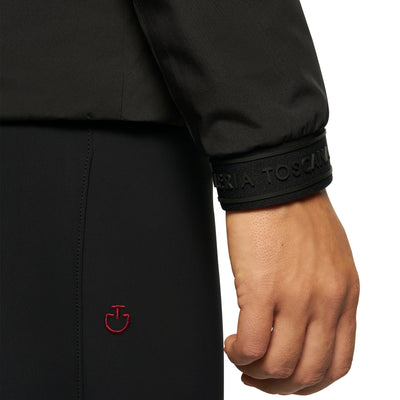 Geometric Cut Padded Nylon Zip Jacket w/Hood - OUTLET