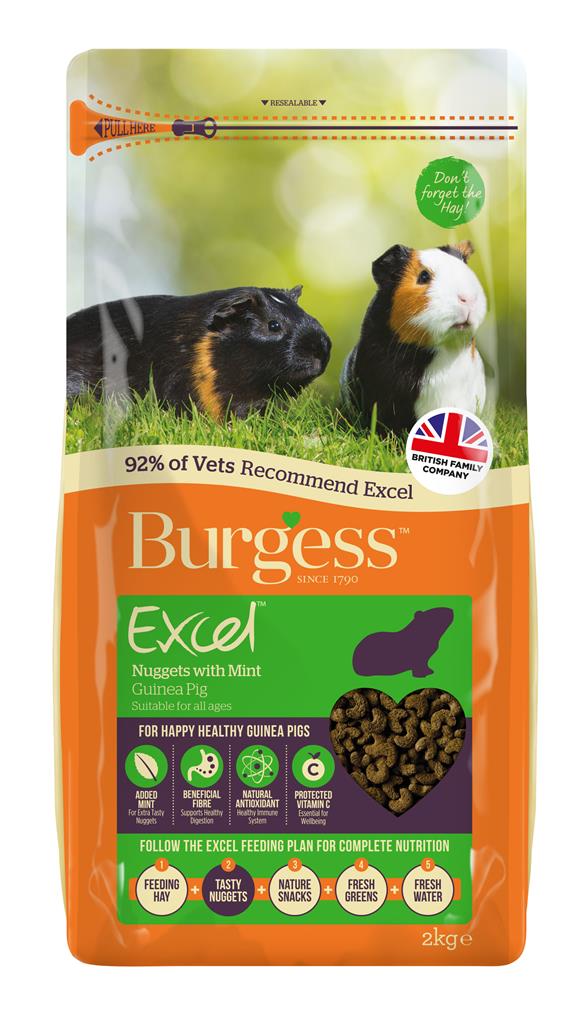 Burgess Excel Guinea pig, Nuggets with Mint