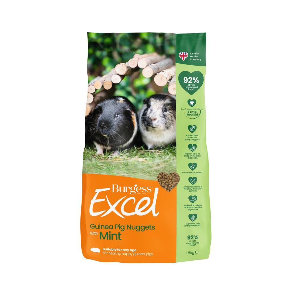 Burgess Excel Guinea pig, Nuggets with Mint