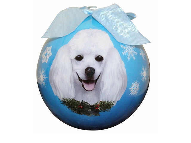 Julekugle Puddel Hvid