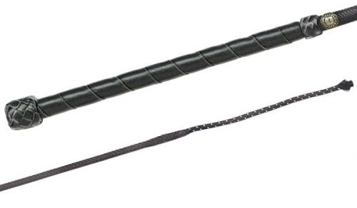 Fleck Nylon weave, fine leather handle braided leather buttons dressurpisk