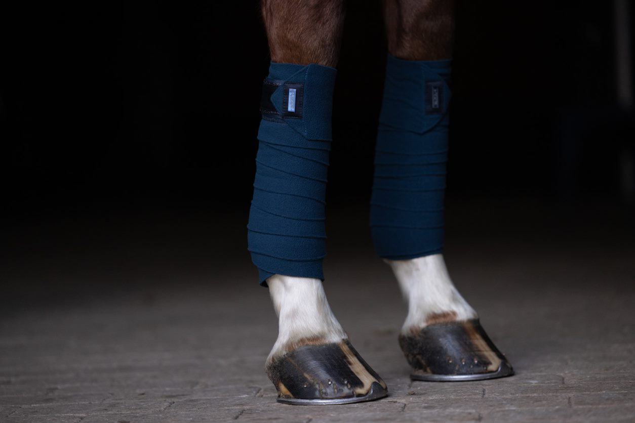 Equestrian Stockholm Blue Meadow Fleece Bandager