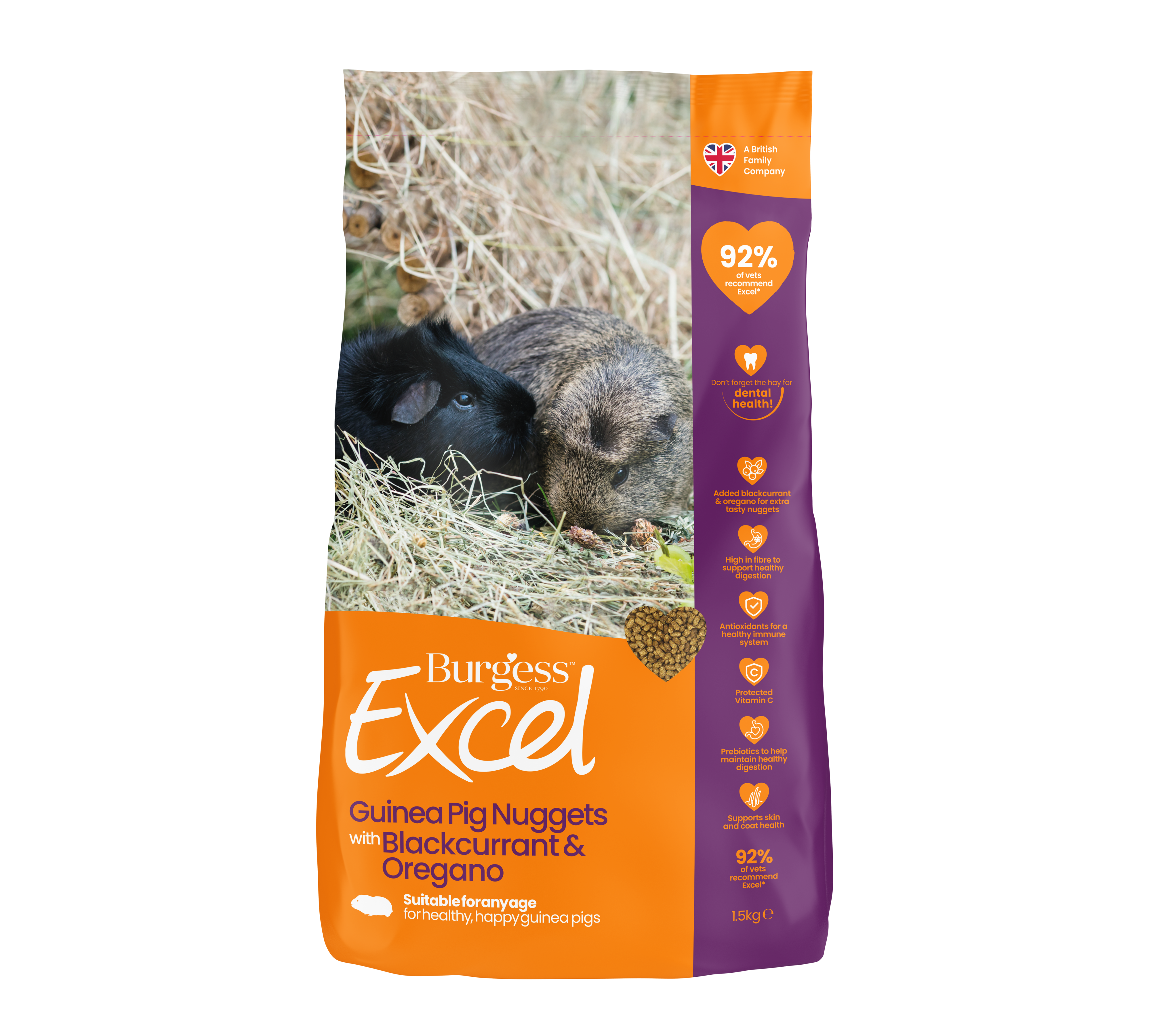 Burgess Excel Guinea pig, Nuggets with Blackcurrant & Oregano