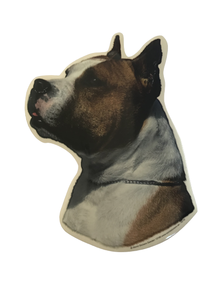 World Stickers Sweeden Klistermærke - American Staffordshire Terrier Rød & Hvid