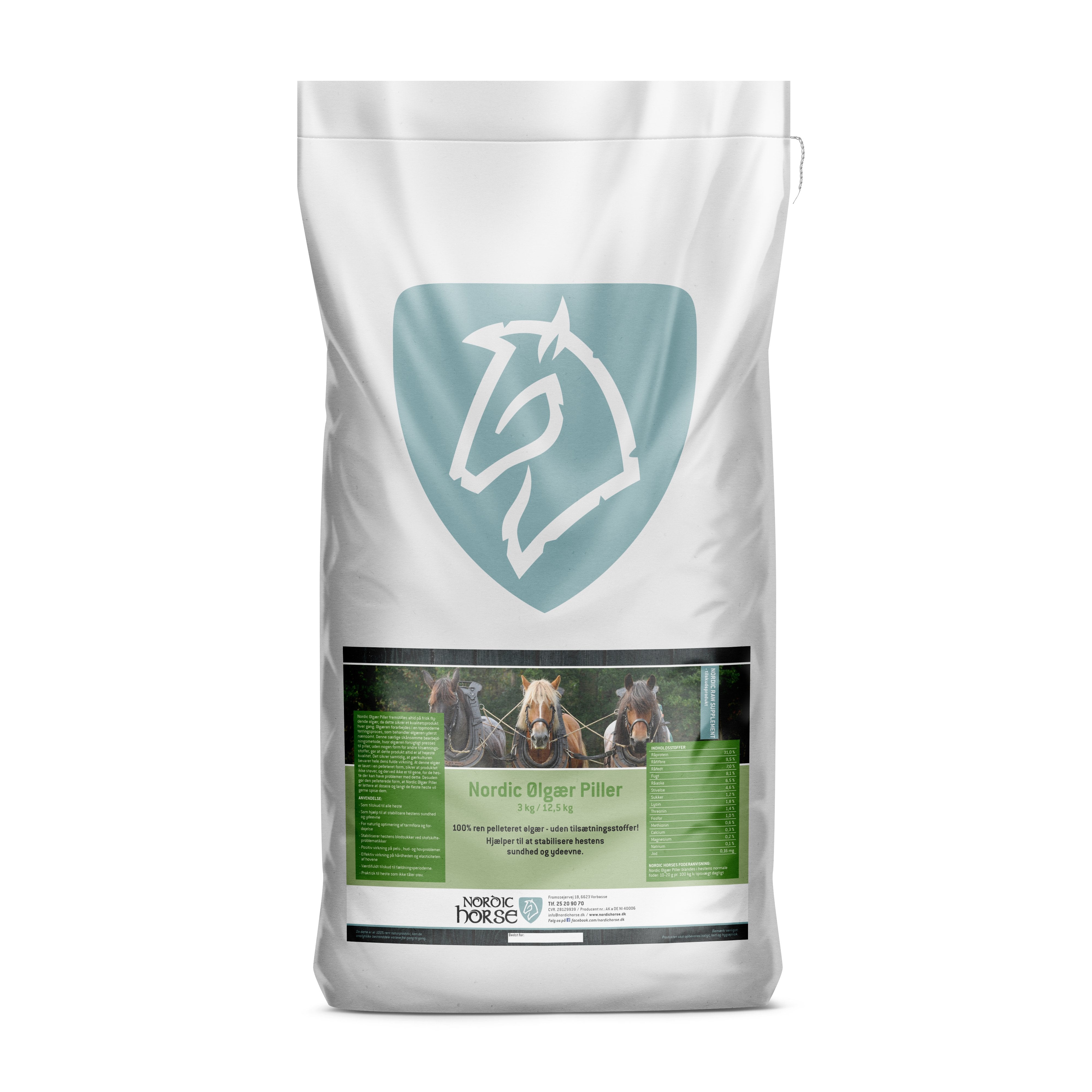 Nordic Horse Ølgær Piller 12.5 kg. - Bestillingsvare