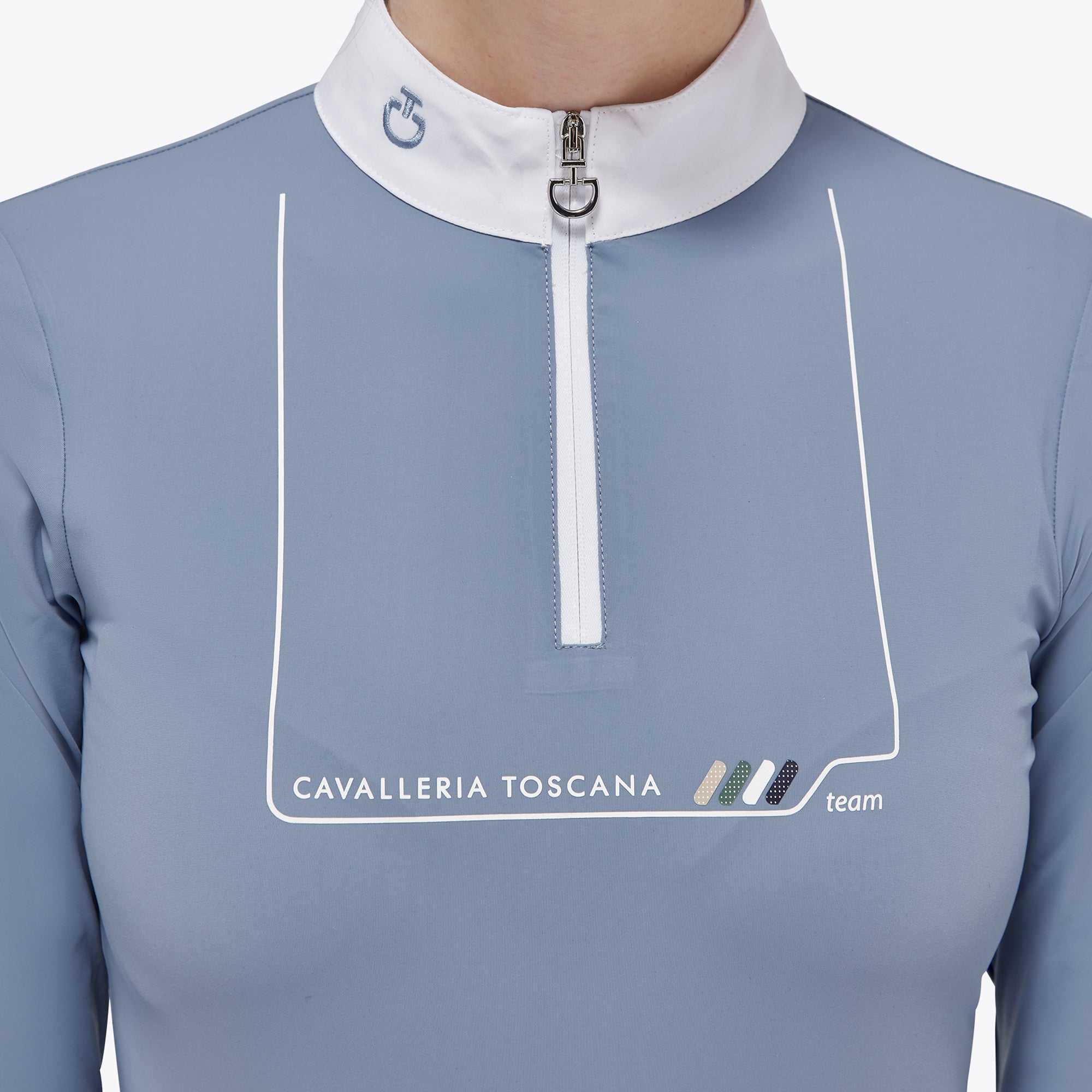Cavalleria Toscana Dash Jersey Zip Competition Polo-OUTLET