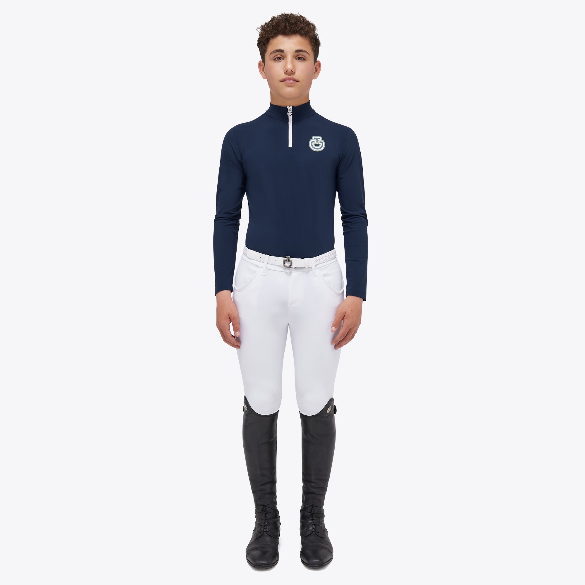 Cavalleria Toscana Bubble L/S Jersey Zip Training Polo - OUTLET