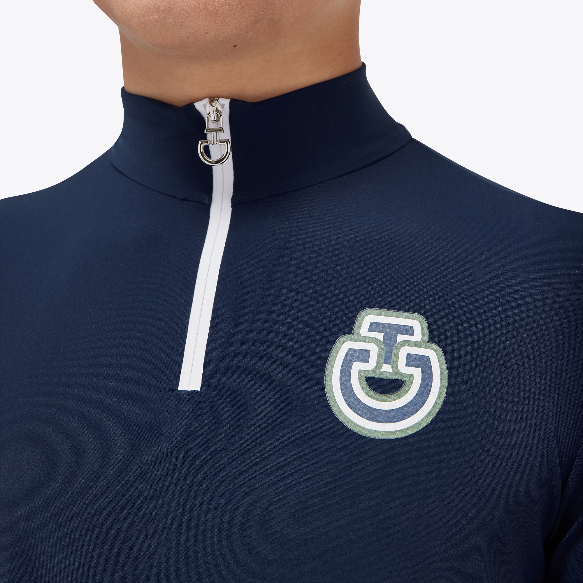 Cavalleria Toscana Bubble L/S Jersey Zip Training Polo - OUTLET