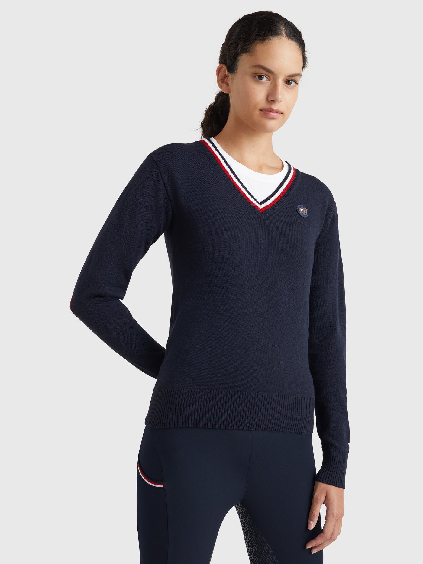 Women V-Neck Pullover Light