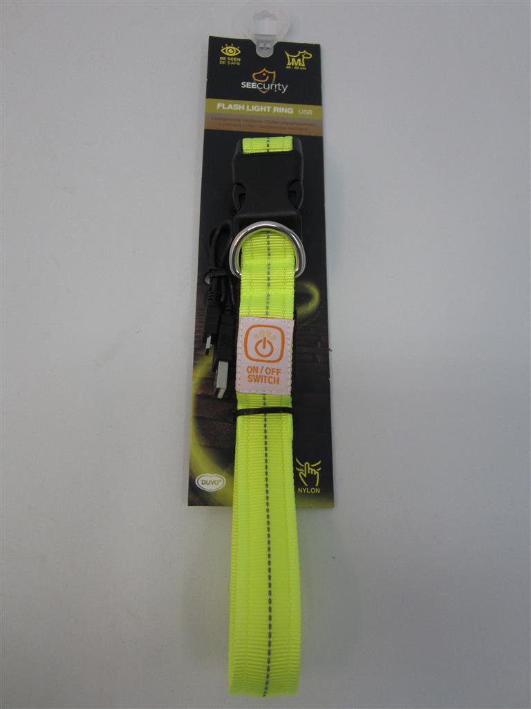Akudim Flash LED Nylon Halsbånd m/USB - OUTLET