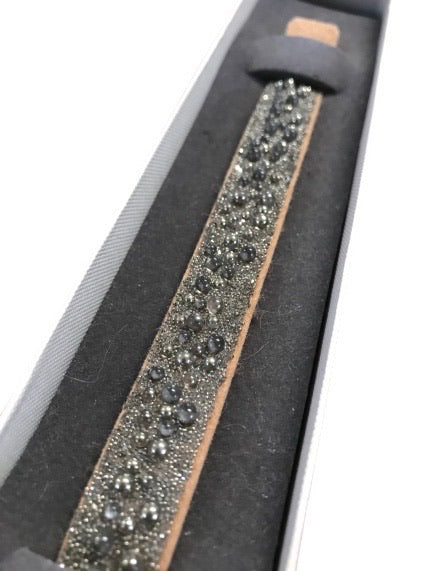 OS  Læderarmbånd m. glitter