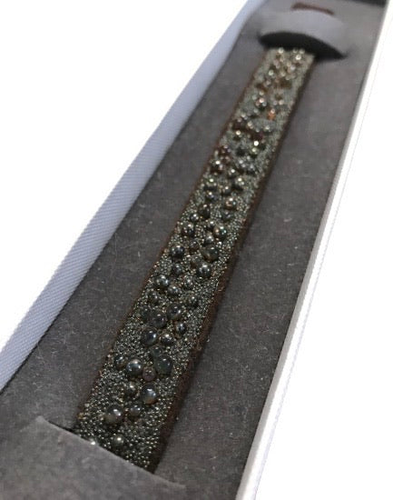 OS  Læderarmbånd m. glitter