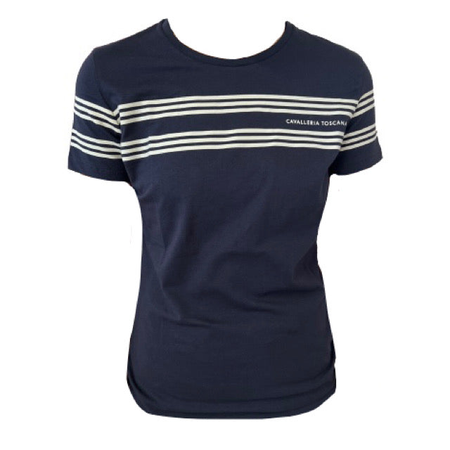 Cotton T-Shirt w/ Embossed Silicone Stripes - OUTLET