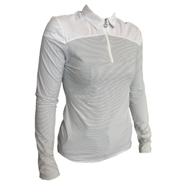 Horizontal Pin Stripe L/S Jersey Training Polo - OUTLET