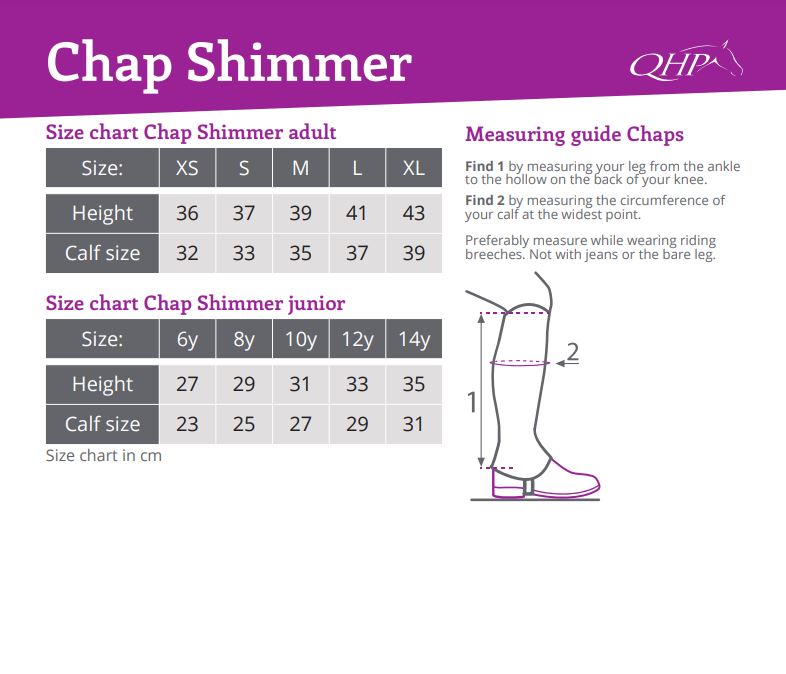 QHP Chaps Shimmer Adult