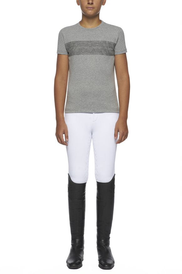 Cavalleria Toscana Cotton T-shirt With 3D Cavalleria Toscana Print - OUTLET