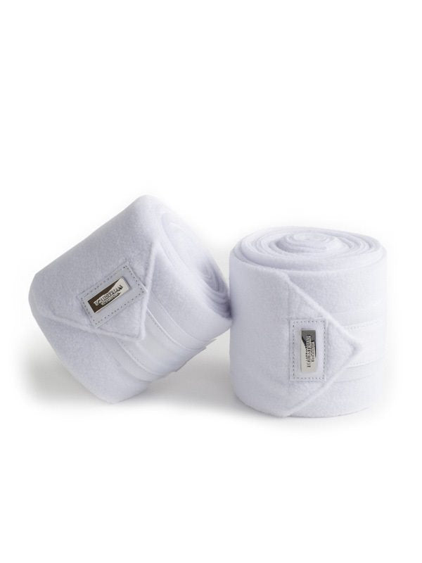 Equestrian Stockholm White Perfection Silver Fleecebandager