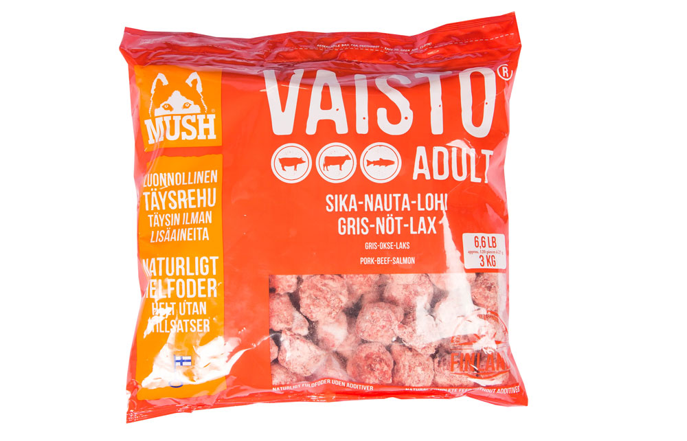 MUSH Vaisto® BARF Fuldfoder Gris Okse Laks Rød
